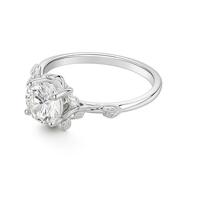2CT Moissanite S925 Leaf Design Ring