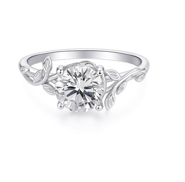 2CT Moissanite S925 Leaf Design Ring