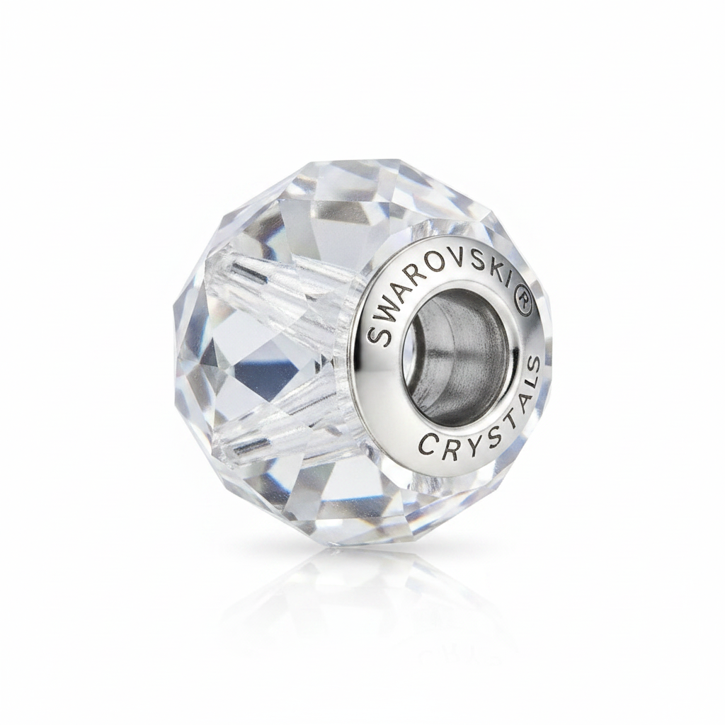 Swarovski 5948 BeCharmed Briolette Bead – Crystal Silver Shade