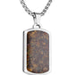 Stainless Steel Gemstone Dog Tag Necklace - Tigers Eye