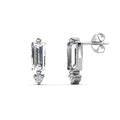 Baguette Drop Earrings – 18K White Gold Plated - Embellished with Swarovski® Crystals