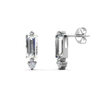 Baguette Drop Earrings – 18K White Gold Plated - Embellished with Swarovski® Crystals