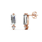 Baguette Drop Earrings – 18K Rose Gold Plated | Embellished with Swarovski® Crystals