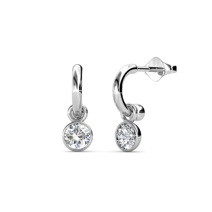 Bella Dangle White Gold Plated Earrings – Embellished with Swarovski® Crystals