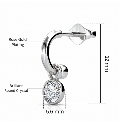 Bella Dangle White Gold Plated Earrings – Embellished with Swarovski® Crystals