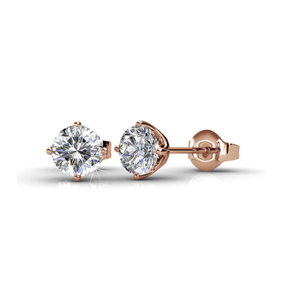 Bella Classic Stud Rose Gold Plated Earrings – Embellished with Swarovski® Crystals