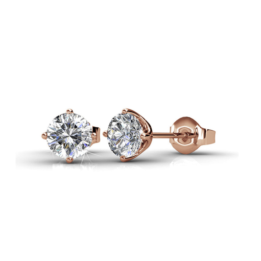 Bella Classic Stud Rose Gold Plated Earrings – Embellished with Swarovski® Crystals