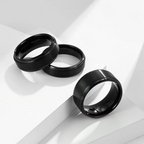 Black Beveled Edge Tungsten Carbide Ring – 8MM Men’s Wedding Band, Scratch-Resistant Comfort Fit