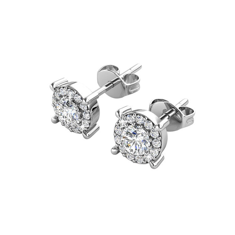 Halo Stud Earrings – Embellished with Swarovski® Crystals | 925 Sterling Silver
