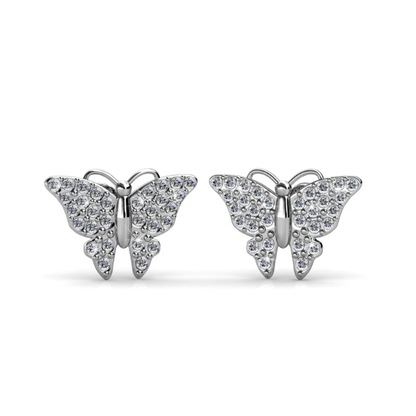 Butterfly Necklace & Earrings Set – 18K White Gold Plated with Swarovski® Crystals