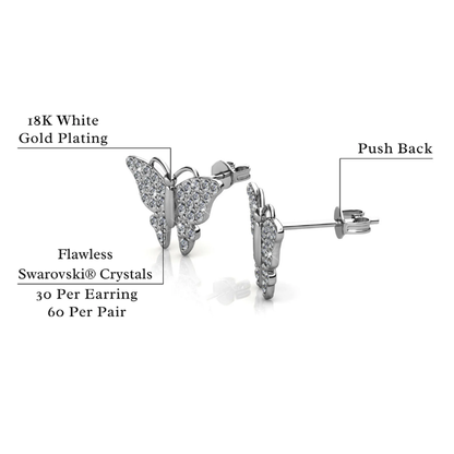Butterfly Necklace & Earrings Set – 18K White Gold Plated with Swarovski® Crystals