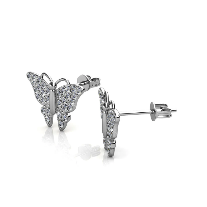 Butterfly Necklace & Earrings Set – 18K White Gold Plated with Swarovski® Crystals