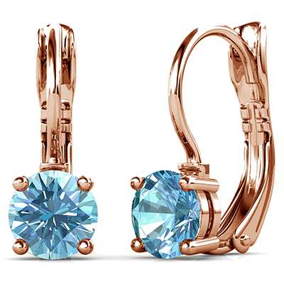Dhia Elegant Drop Earrings Light Blue– Embellished with Swarovski® Crystals