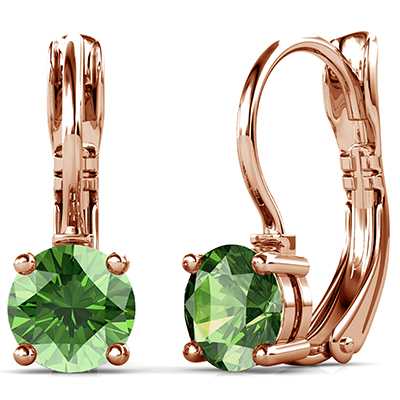 Dhia Elegant Drop Earrings Green– Embellished with Swarovski® Crystals