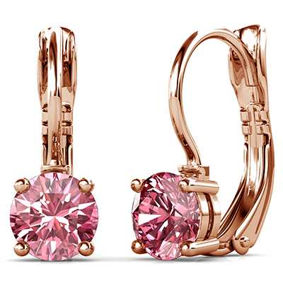 Dhia Elegant Drop Earrings Light Rose – Embellished with Swarovski® Crystals