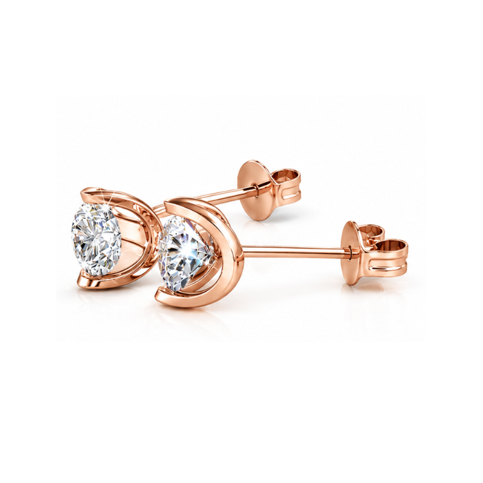 Bella Classic Stud Rose Gold Plated Earrings – Embellished with Swarovski® Crystals