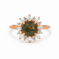 Halo Marquise Moss Agate Ring