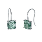 Dhia S925 Green Moss Agate Drop Earrings