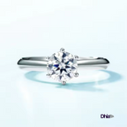 1.0ct S925 Moissanite Solitaire Adjustable Ring