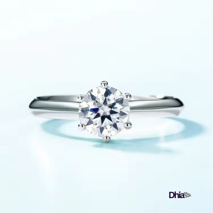 1.0ct S925 Moissanite Solitaire Adjustable Ring