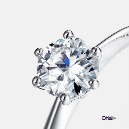 1.0ct S925 Moissanite Solitaire Adjustable Ring