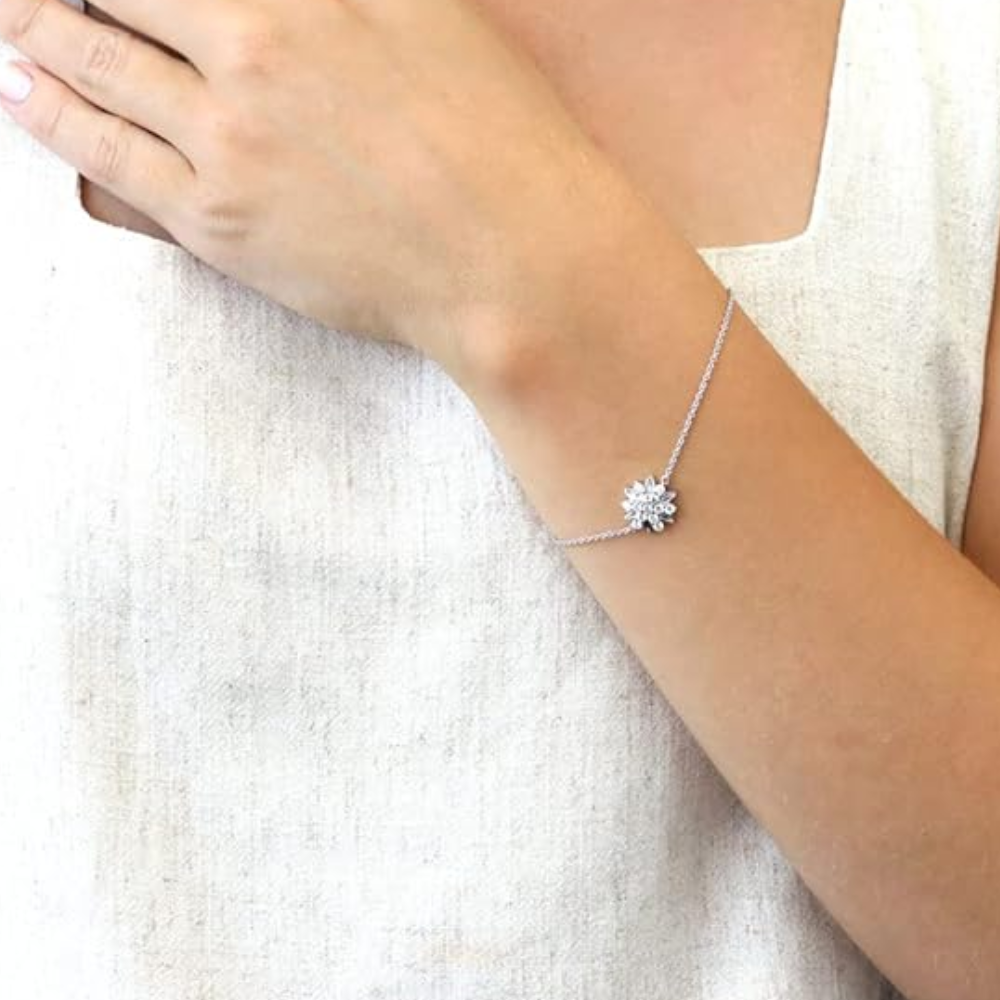 Dhia Flower Bracelet – S925 Sterling Silver with Swarovski Zirconia