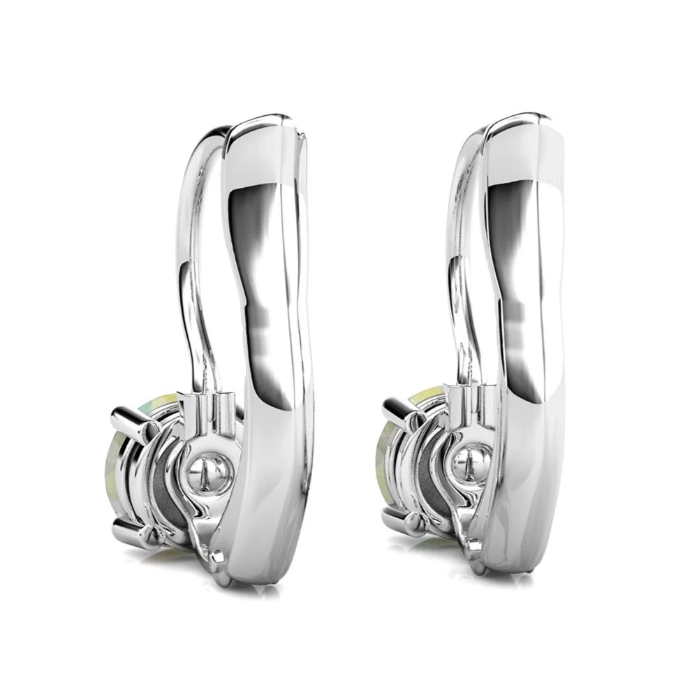Elegant AB Crystal - White Gold Plated Earrings– Embellished with Swarovski® Crystals