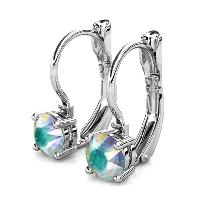 Elegant AB Crystal - White Gold Plated Earrings– Embellished with Swarovski® Crystals