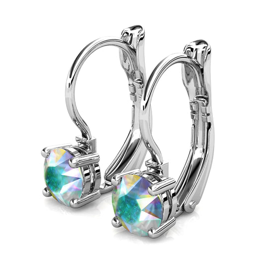 Elegant AB Crystal - White Gold Plated Earrings– Embellished with Swarovski® Crystals