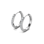 Mini Luxury Hoop White Gold Plated Earrings – Embellished with Swarovski® Crystals