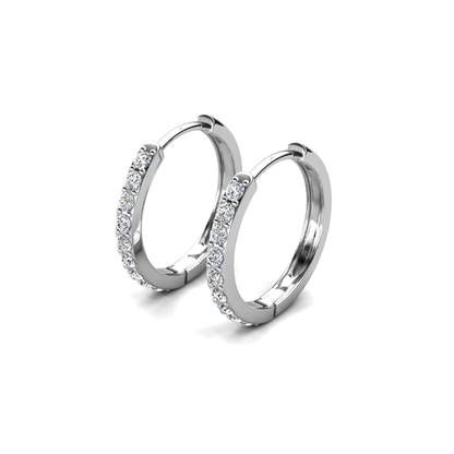 Luxury Hoop White Gold Plated Earrings – Embellished with Swarovski® Crystals