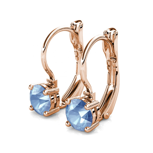 Elegant Opal Rose Gold Plated Earrings– Embellished with Swarovski® Crystals