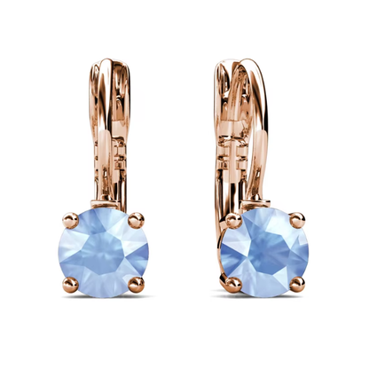 Elegant Opal Rose Gold Plated Earrings– Embellished with Swarovski® Crystals