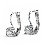 Dhia Elegant Brilliance- White Gold Plated Earrings– Embellished with Swarovski® Crystals