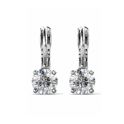Elegant Brilliance- White Gold Plated Earrings– Embellished with Swarovski® Crystals