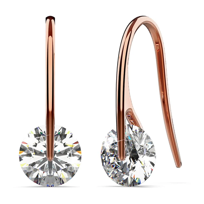 Elegant Hook Drop Rose Gold Plated Earrings Set embellished with Swarovski crystals