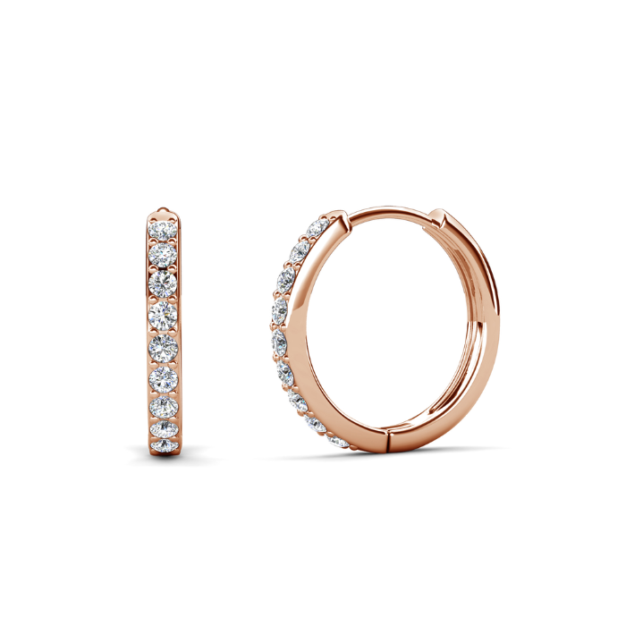 Mini Luxury Hoop Rose Gold Plated Earrings – Embellished with Swarovski® Crystals