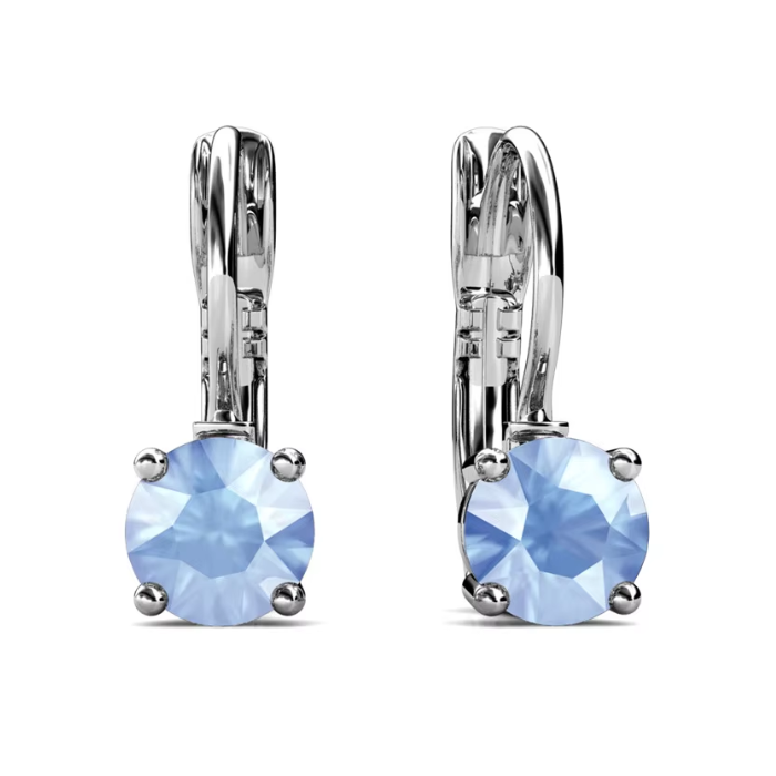 Elegant Opal White Gold Plated Earrings– Embellished with Swarovski® Crystals