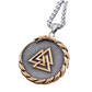 Nordic Valknut Vegvisir Necklace - Gold