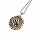 Nordic Valknut Vegvisir Necklace - Gold