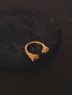 Gold-Plated Lion Twin Head Ring