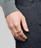 Gold-Plated Lion Twin Head Ring