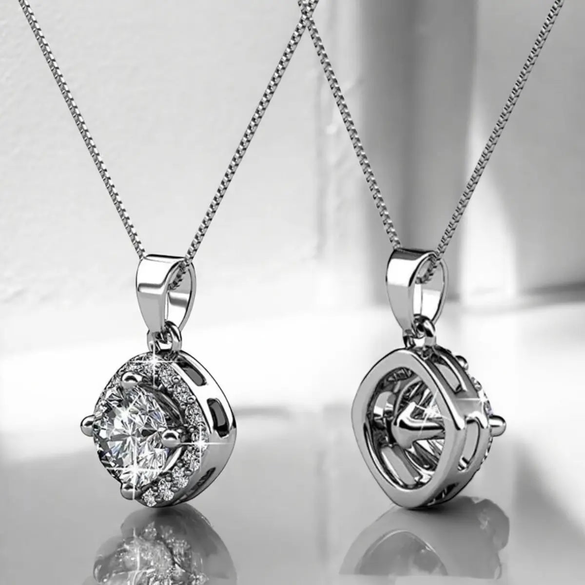 Dhia Halo Bridal Set embellished with Crystals from Swarovski
