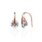 Elegant Hook Drop Rose Gold Plated Earrings Set embellished with Swarovski crystals