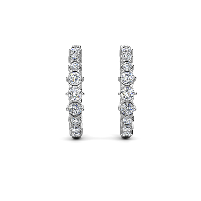 Huggie Hoop Pam Clip Rose Gold Plated Earrings embellished with Swarovski® Crystal