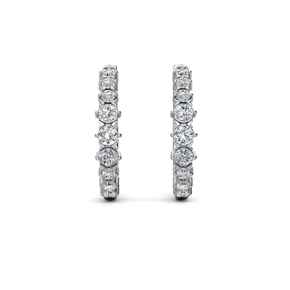 Huggie Hoop Pam Clip Rose Gold Plated Earrings embellished with Swarovski® Crystal