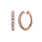 Huggie Hoop Rose Gold Plated Earrings embellished with Swarovski® Crystal