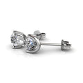 Bella Classic Stud White Gold Plated Earrings – Embellished with Swarovski® Crystals