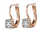 Elegant Clear White Rose Gold Plated Earrings– Embellished with Swarovski® Crystals