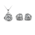 Love Knot Style Earrings &amp; Necklace Set – Embellished with Swarovski® Crystals